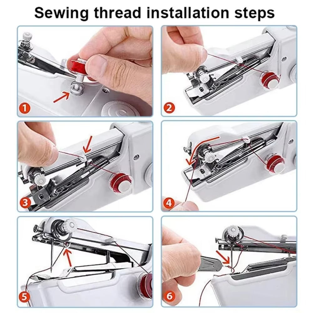 Portable Mini Sewing Machine Handheld Electric Sewing Machine With Bobbin Suitable for Needlework
