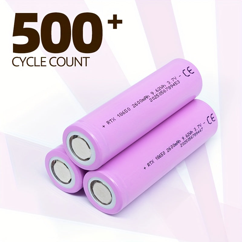 18650 Rechargeable Lithium Battery, 3.7V 2600Mah, Suitable for Various Small Appliances