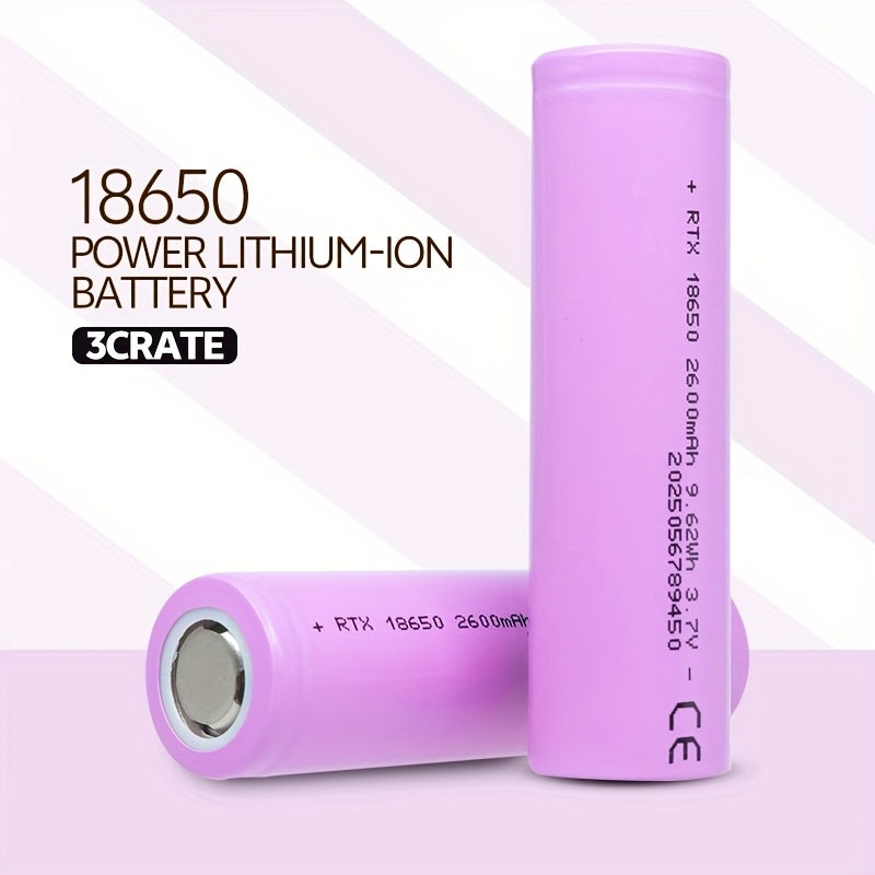 18650 Rechargeable Lithium Battery, 3.7V 2600Mah, Suitable for Various Small Appliances