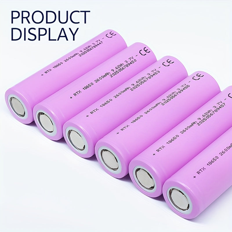 18650 Rechargeable Lithium Battery, 3.7V 2600Mah, Suitable for Various Small Appliances